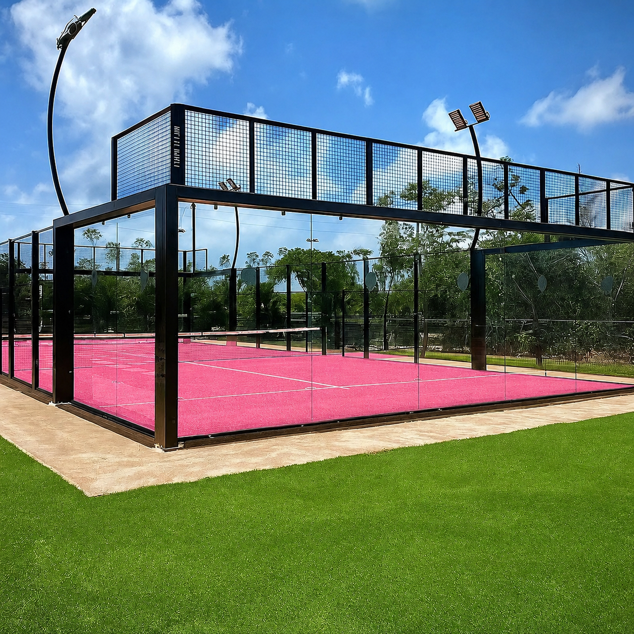 Поле для падл-тенниса Premium Grass,  коллекция Padel, «Padel Tennis 12 Pink (20 х 10 м)» - фото