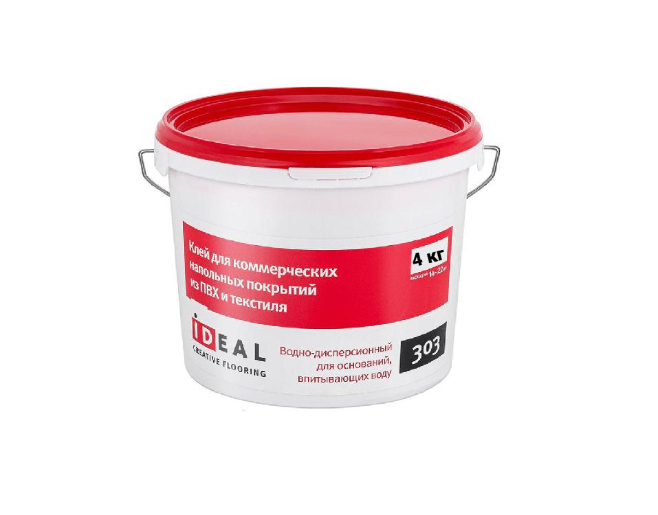 Клей для напольных покрытий iDEAL,  коллекция 303, «IDEAL 303 4кг (Для коммерческого линолеума)» - фото