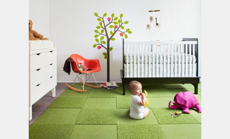 фото: ковровая плитка в интерьере детской комнаты